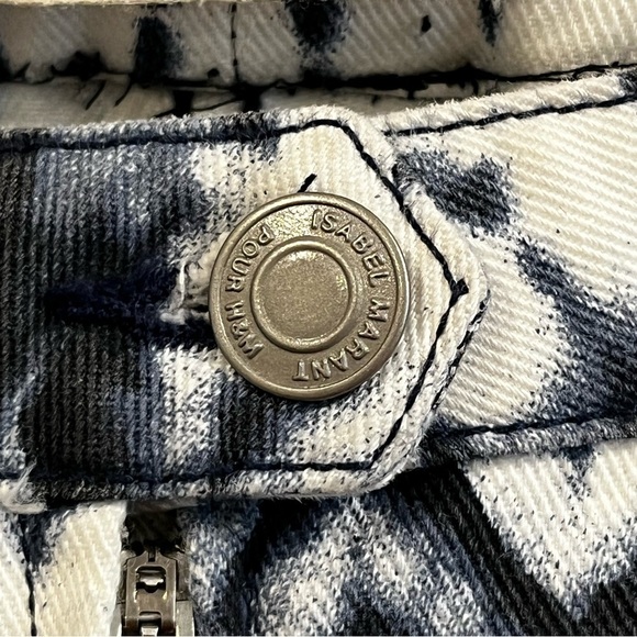 Isabel Marant pour H&M blue and white tie dye moto skinny jeans waist 12.75” - Picture 4 of 11